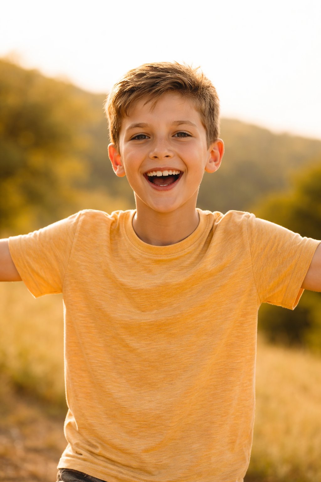 Happy confident child outdoors